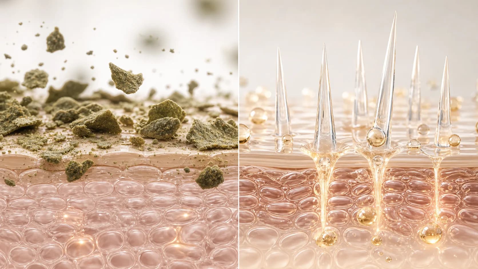 ZENA Algae Peeling Materialvergleich mit Spicula