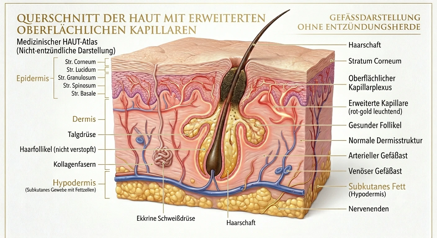Couperose mit sichtbaren Kapillaren