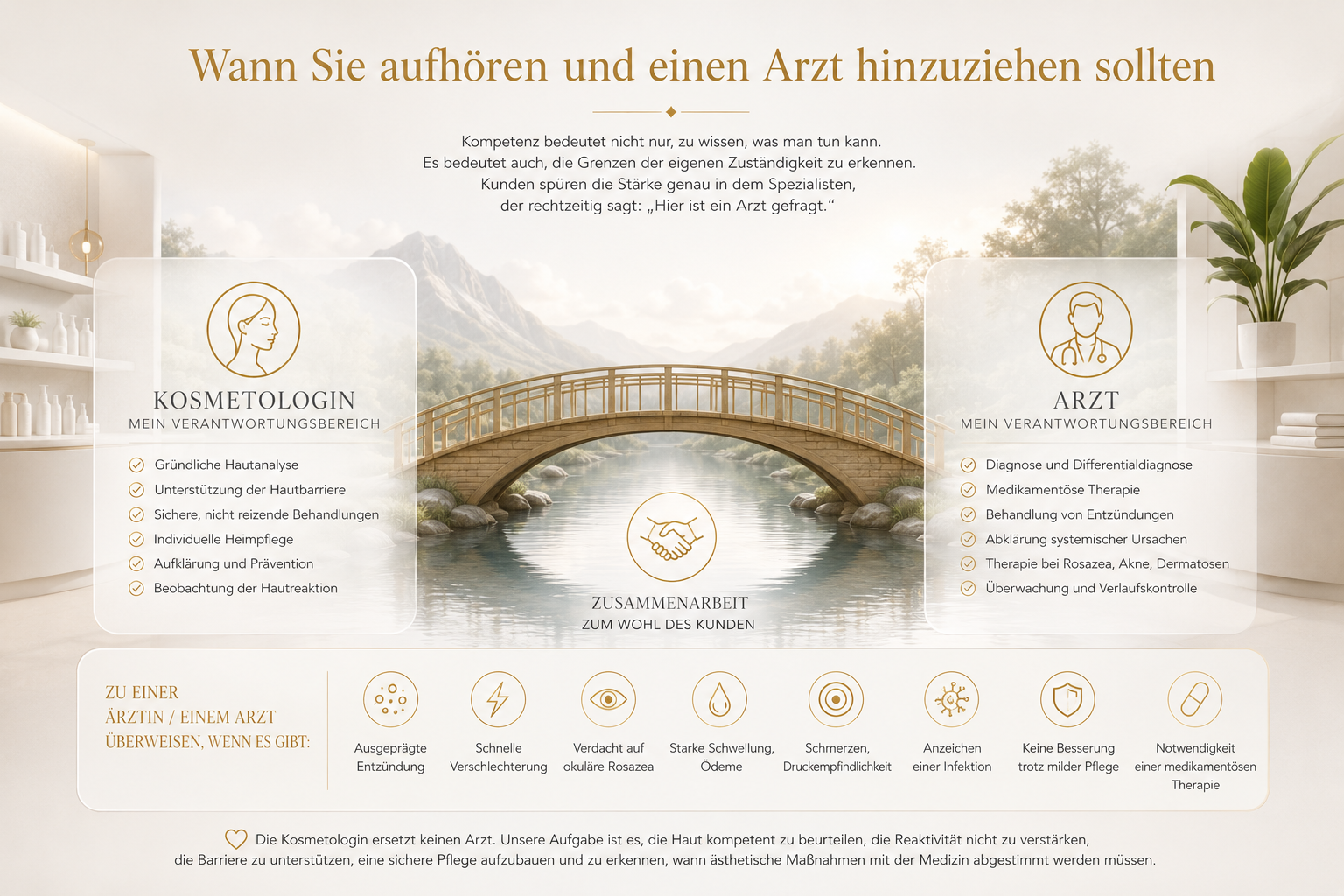Zusammenarbeit zwischen Kosmetologin und Arzt